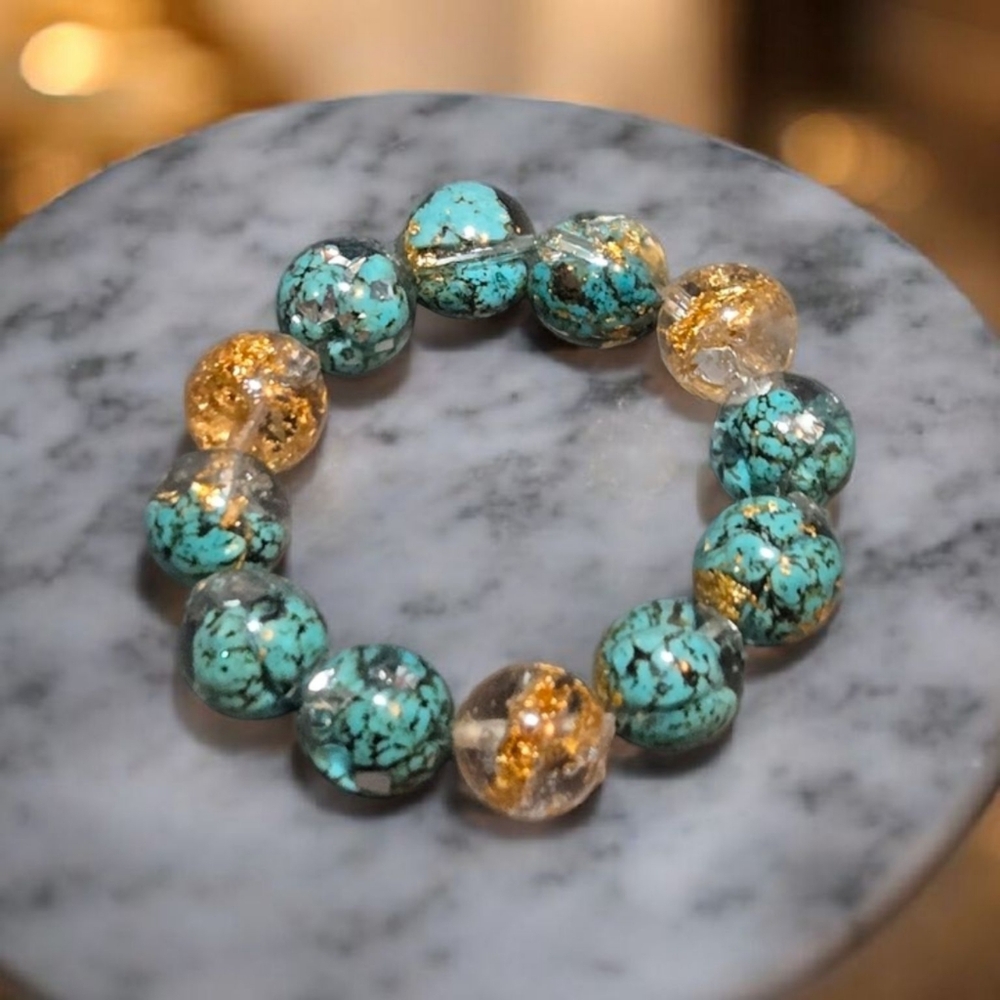 Turquoise and Gold Bracelet